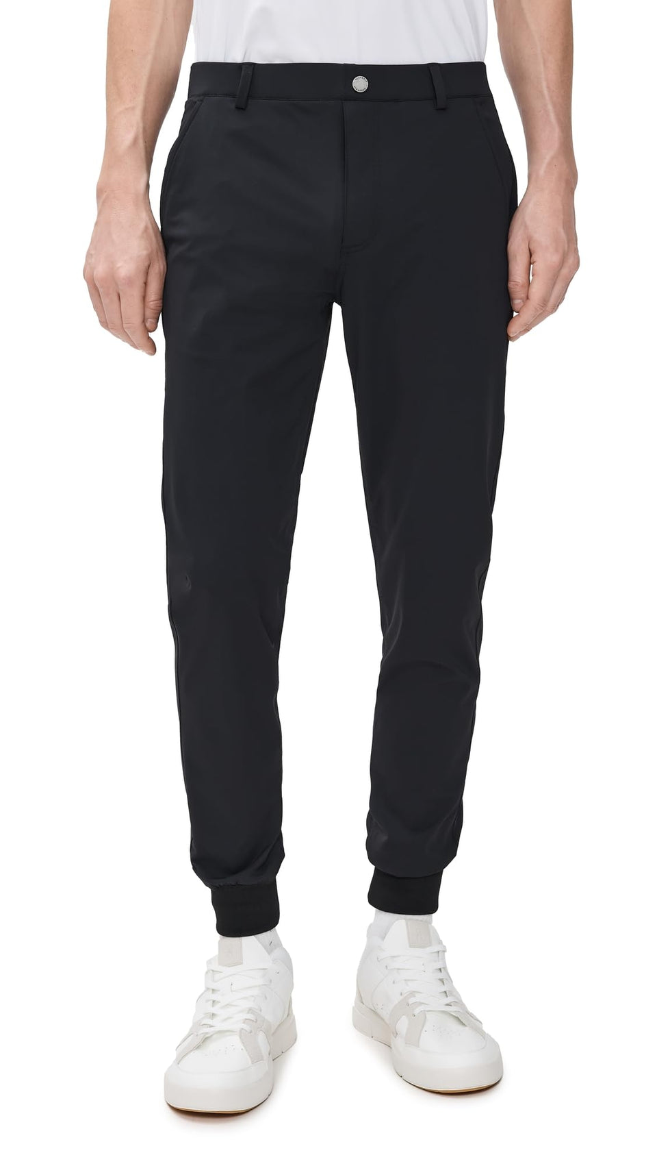 Redvanly Halliday jogger pants front view with tuxedo styling for versatile smart-casual outfits
