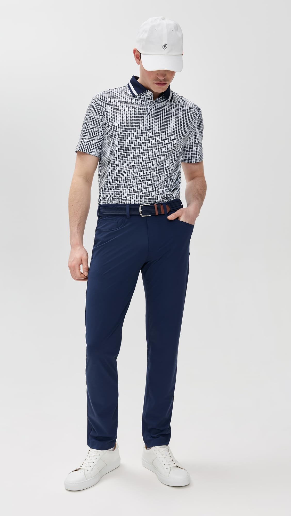 Redvanly Kent Pull-On Trouser Navy side seam detail highlights versatile silhouette