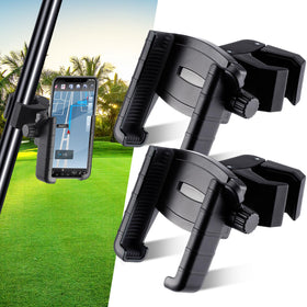 Relaxweex golf cart phone mount clip securing phones on any pole.