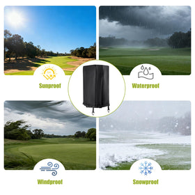 RELEDESA 600D rain hood folded for travel and compact storage