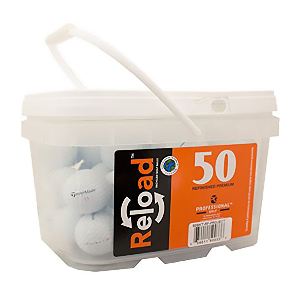 Reload 50 Taylormade mix balls display for budget-conscious practice