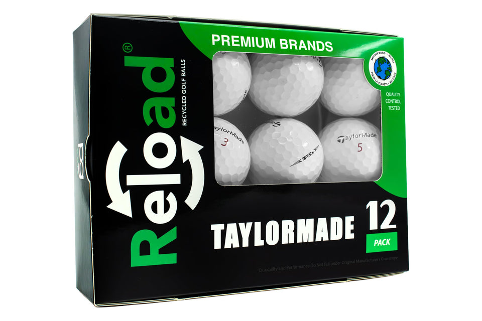 Reload TP5x preowned golf balls box showcases ready-to-play quality for practice.
