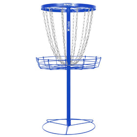 Remix Deluxe 12-Chain Basket front view highlights sturdy outdoor practice setup.
