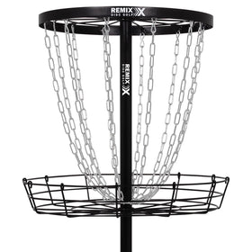 Remix Deluxe 12-Chain Basket close-up shows durable zinc-coated chains for outdoor use.