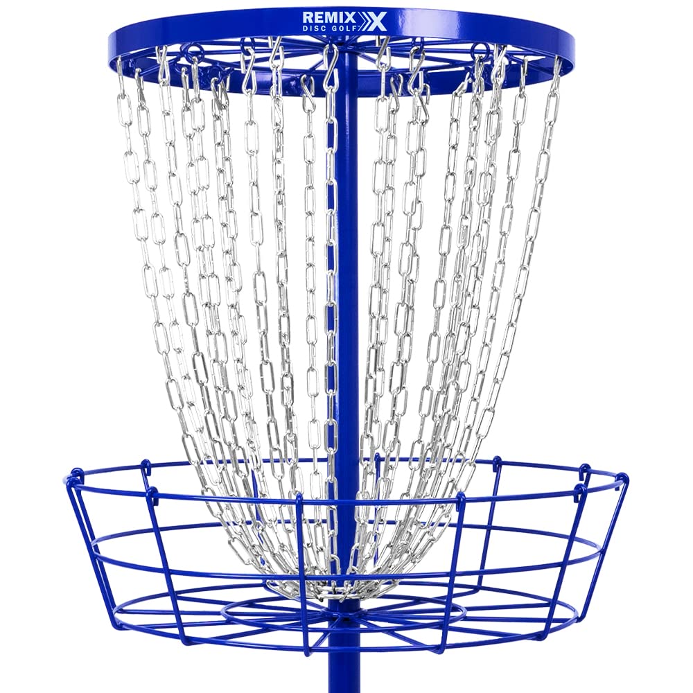 Remix Deluxe 24-Chain Basket zinc-coated chains close-up highlight durability.
