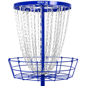 Remix Deluxe 24-Chain Basket zinc-coated chains close-up highlight durability.