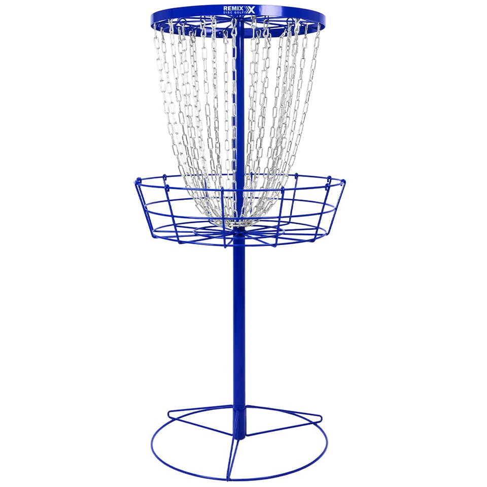 Remix Deluxe 24-Chain Basket front view in royal blue for durable outdoor practice.