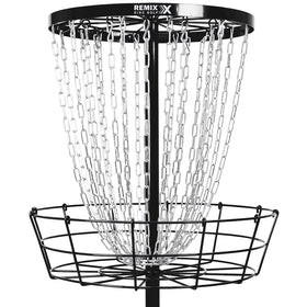 Remix Deluxe 24-Chain Basket top band black improves visibility during play.