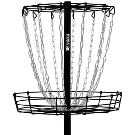 Remix Disc Golf Basket chains closeup showing zinc coating.