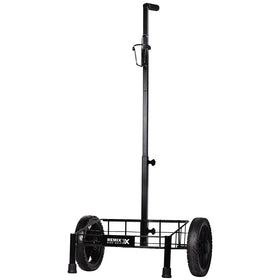 Remix Disc Golf Cart Black side view highlights portable design for on course performance