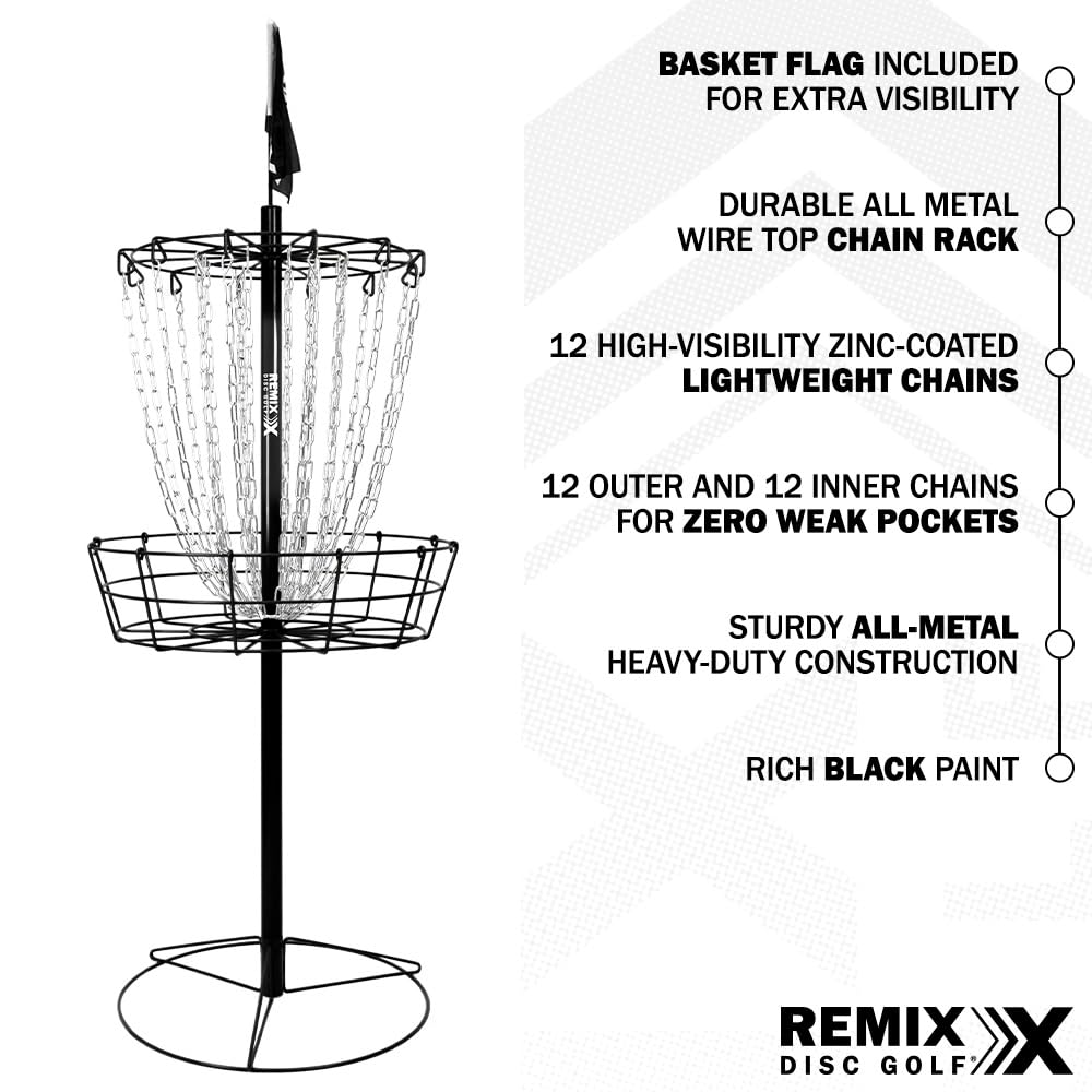 Remix Double Chain Basket chains close-up emphasizes durable 24 zinc-coated links.