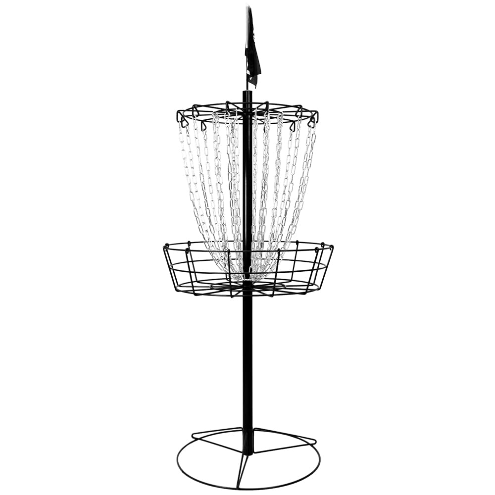 Remix Double Chain Basket in yard practice highlights portable training in outdoor space.