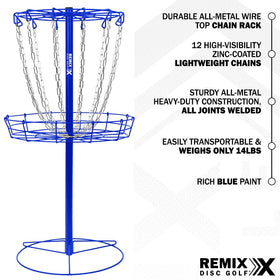 Remix basket royal blue assembly demonstrates tool-free, quick setup