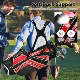 Renatone golf stand bag insulated cooler pocket keeps drinks ready on the course.
