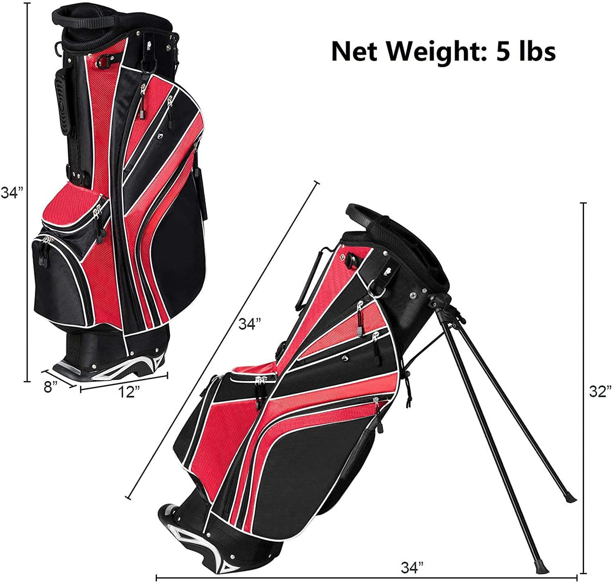 Renatone golf stand bag anti-slip feet prevent scratches and stay stable.