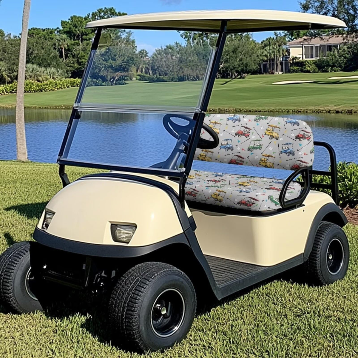 Renewold backrest cover showing stretch fabric for universal fit