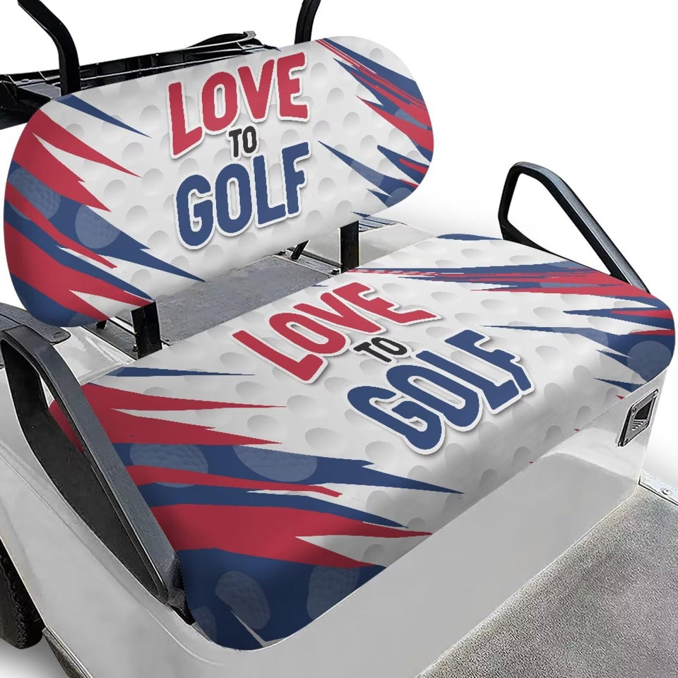 Renewold golf cart seat cover front view shows full-coverage protection and soft, breathable fabric.