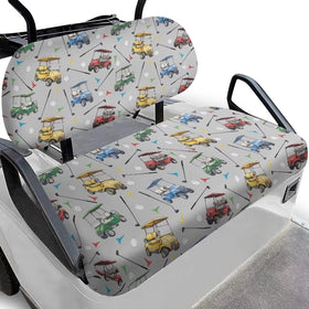 Renewold golf cart seat cover with graphic design for stylish protection