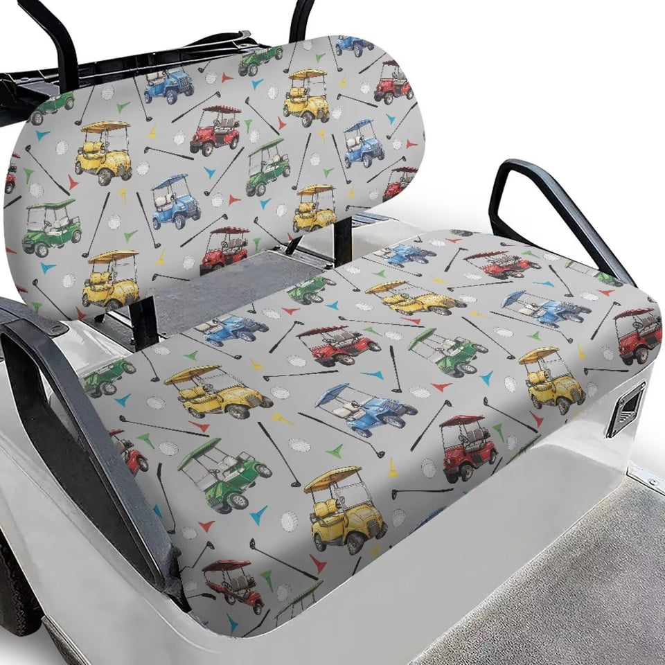 Renewold golf cart seat cover with graphic design for stylish protection