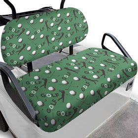 Renewold golf cart seat cover demonstrates universal fit and dirt protection.