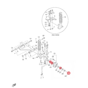 Cap and bearing assembly supports quick maintenance on Yamaha golf carts