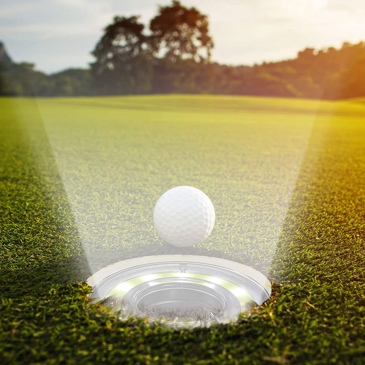 Retisee Glow Golf Hole Light weather resistant for light rain sessions.