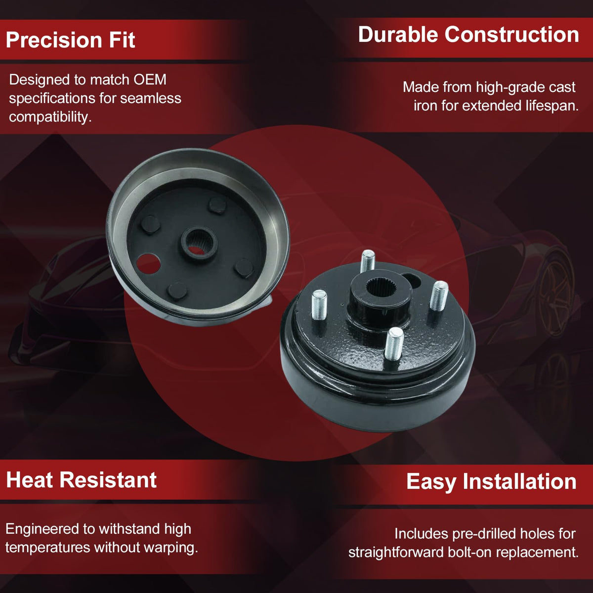 REVOTUNE brake drum hub during straightforward assembly on EZGO rear axle