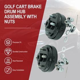 REVOTUNE brake drum hub kit showing included lug nuts for installation