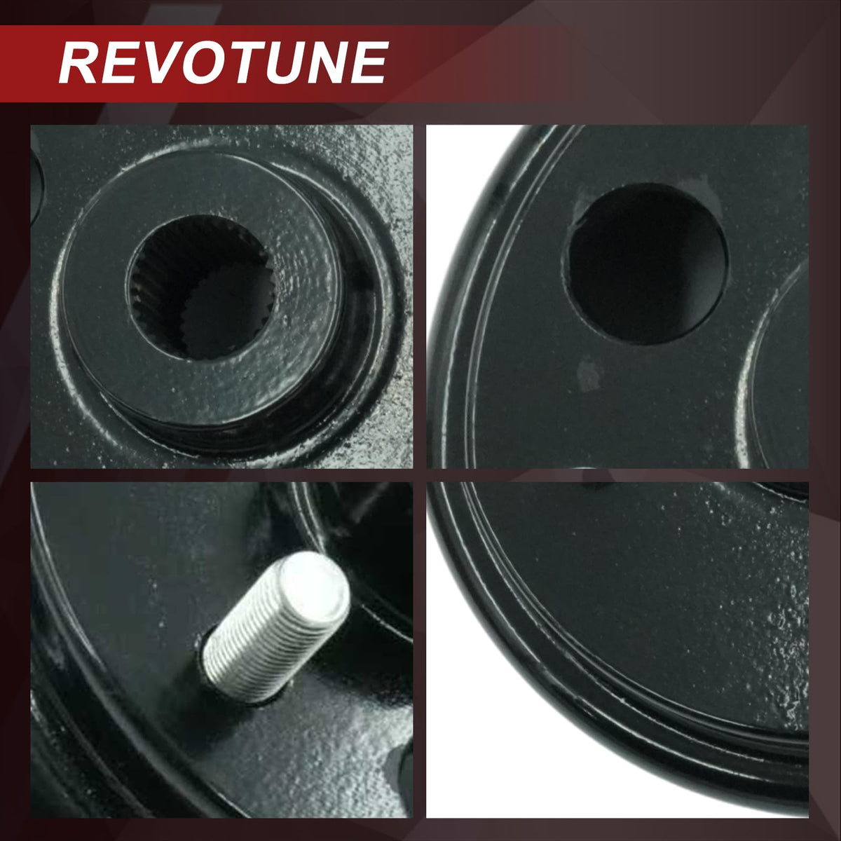 REVOTUNE brake drum mounted on hub illustrating sturdy construction