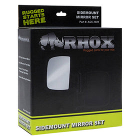 RHOX driver and passenger mirrors provide practical rear visibility on golf carts.