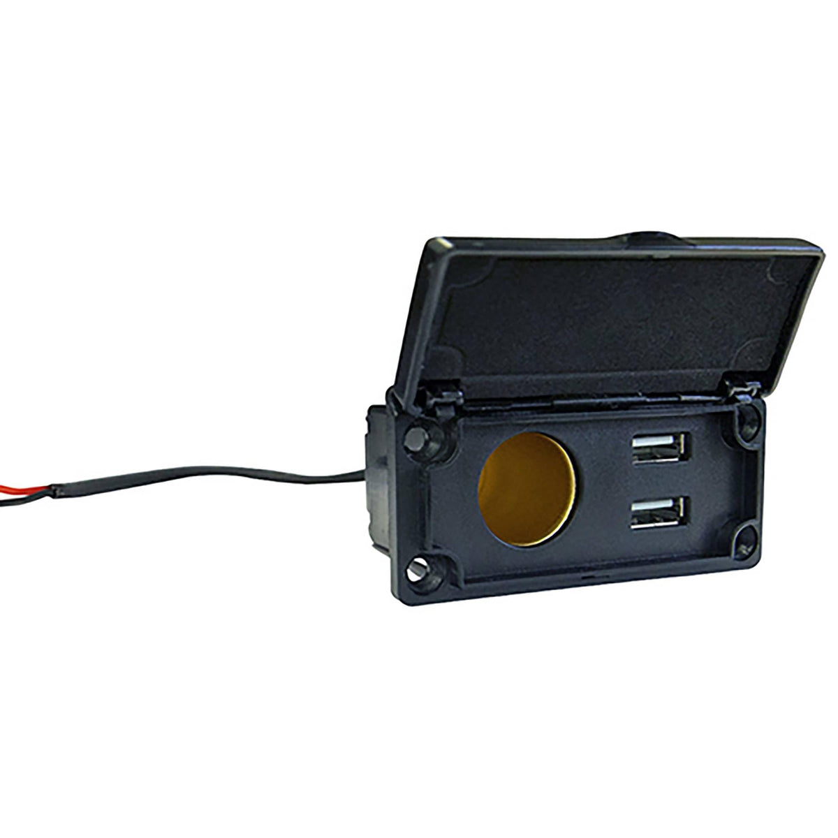 RHOX Red Hawk USB Top Port 5V/1A for quick device charging on the go.