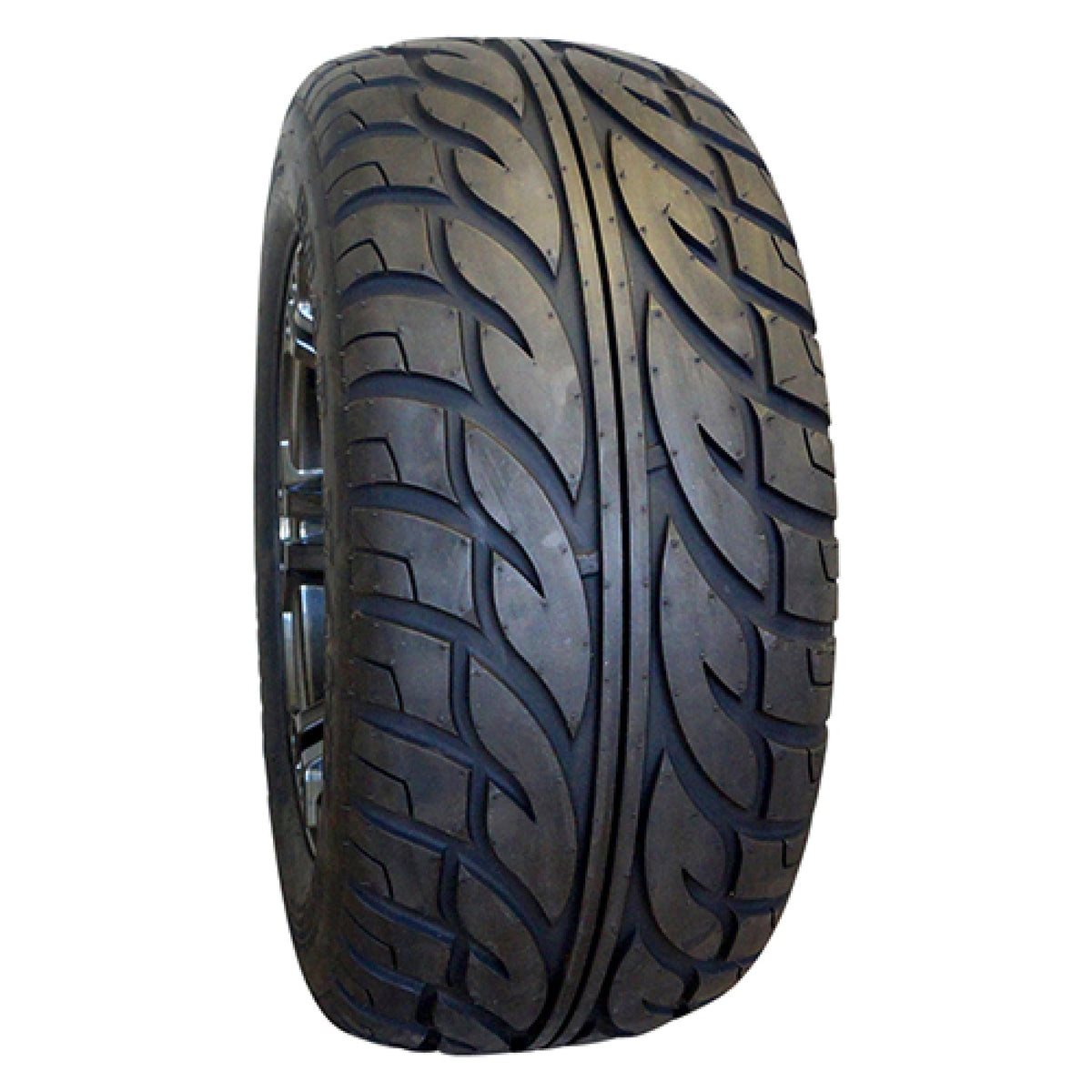 RHOX Red Hawk TIR-382 tire side view for golf carts, showing 4-ply construction.
