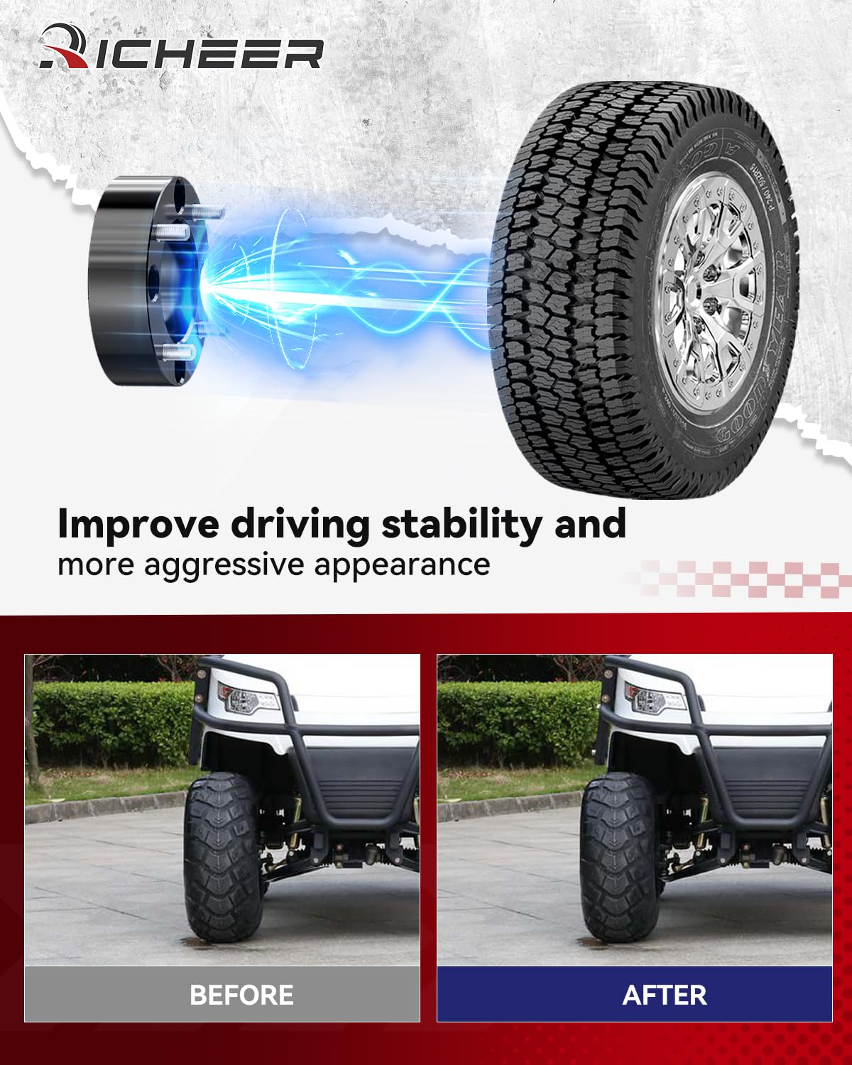 Richeer 6061-T6 aluminum spacers combine strength with light weight.