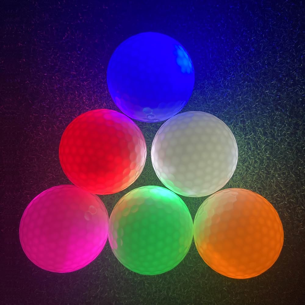 Rideontogo light-up golf balls in packaging, ideal as a ready-to-gift novelty