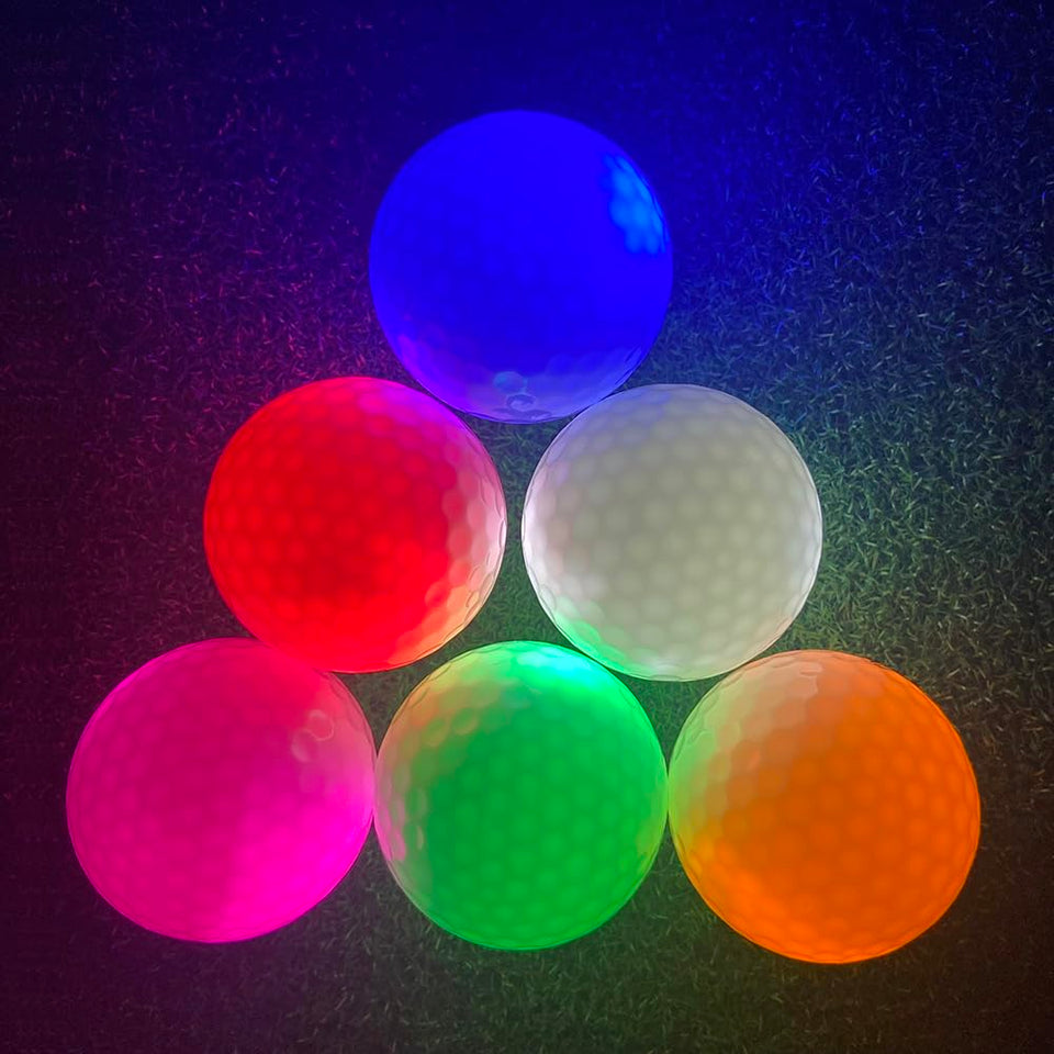 Rideontogo light-up golf balls in packaging, ideal as a ready-to-gift novelty