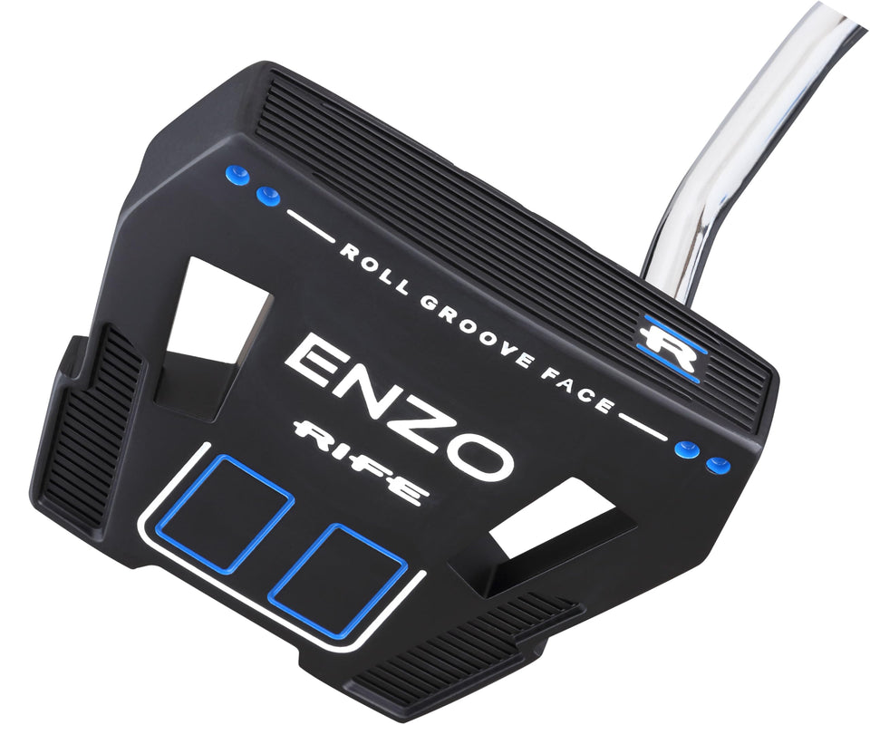 Rife ENZO putter 38-inch length showing stable alignment and address