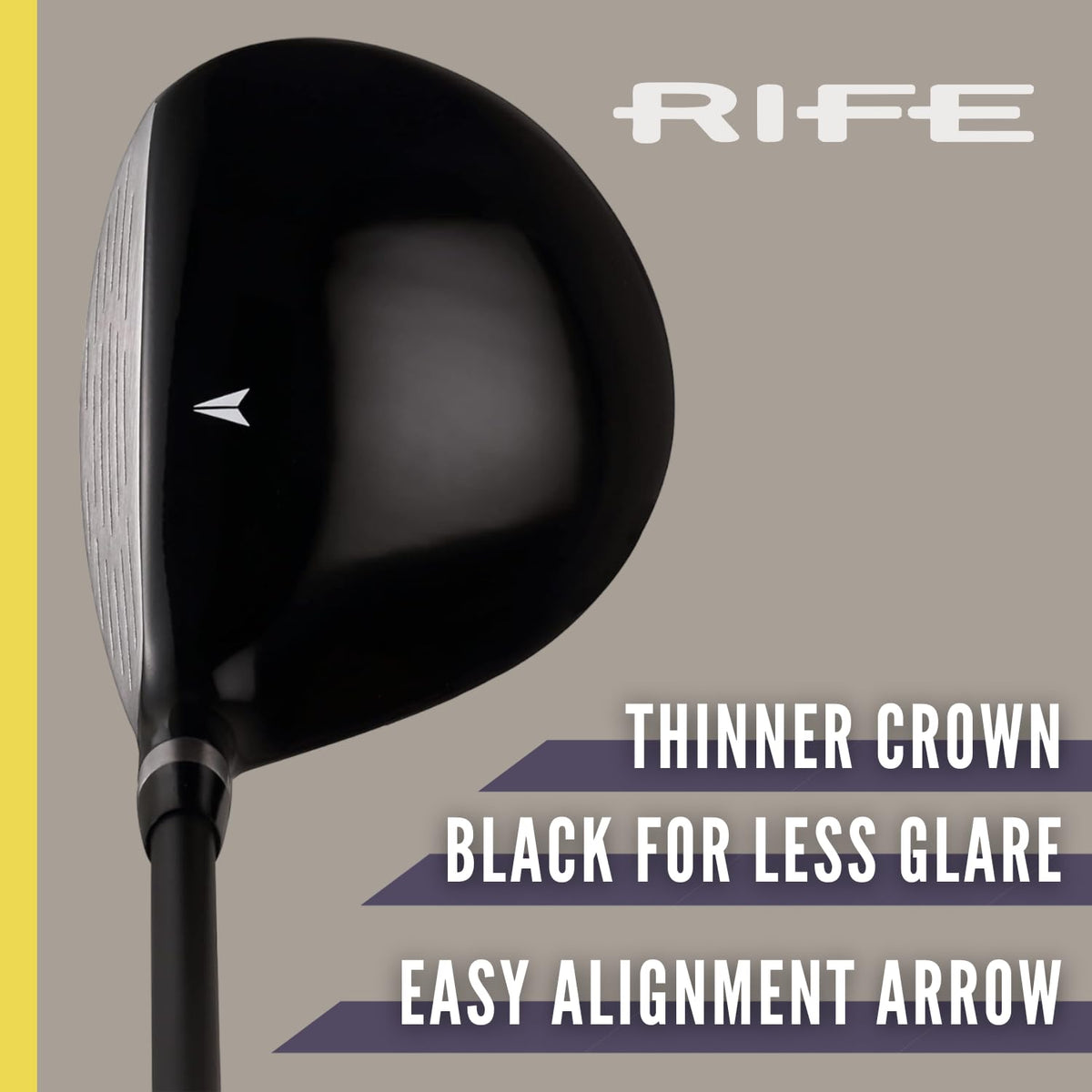 Rife Golf 812s Offset 7 Wood delivers penetrating ball flight.