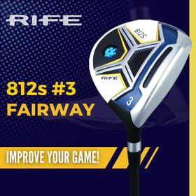Rife Golf 812s #3 Wood head close-up showing precise milling and weighting