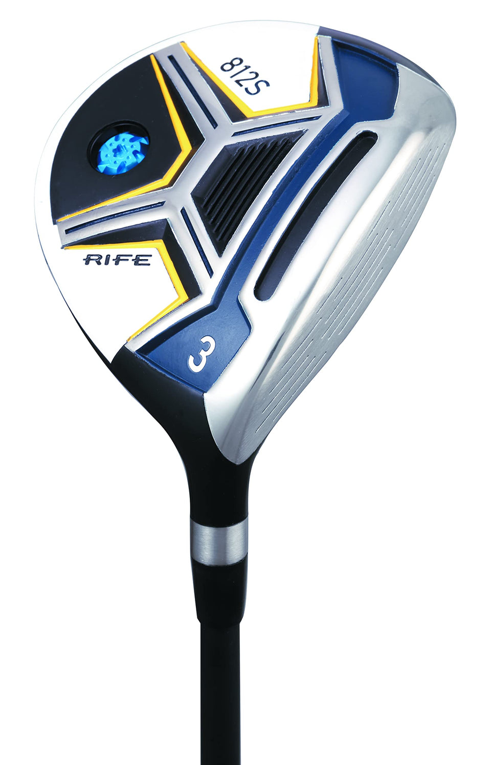 Rife Golf 812s #3 Wood top view highlights the compact aerodynamically designed head