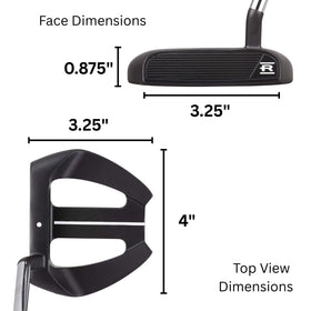 Rife Golf full mallet dual-wing silhouette supports stable setup.