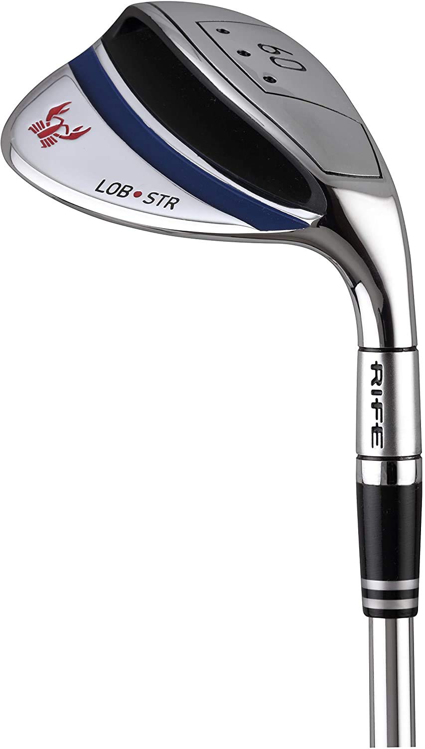 Rife Golf lob wedge grooves enhance spin on short shots.