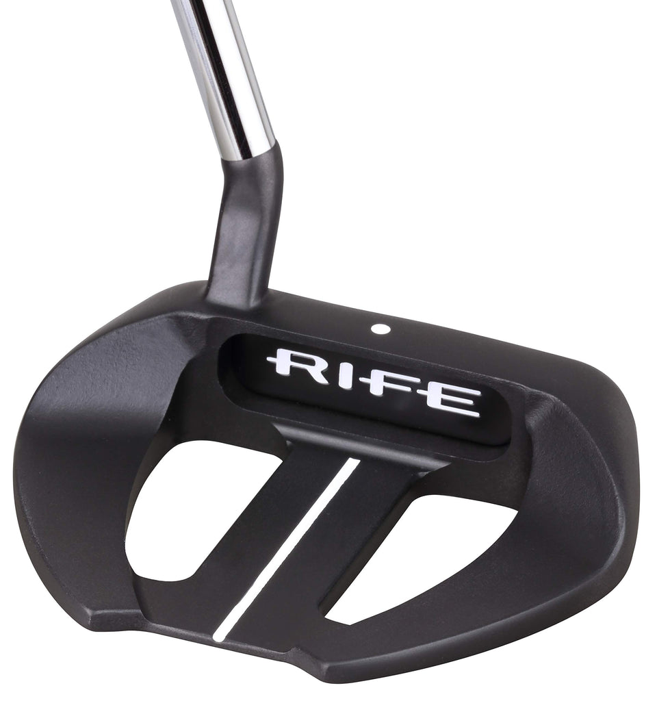 Rife Golf Roll Groove face-milled design promotes immediate roll and alignment.