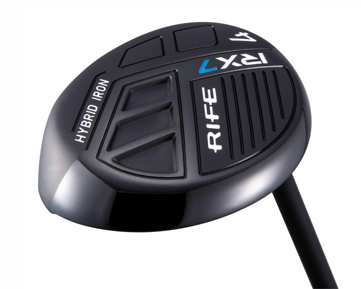 Rife RX7 Senior graphite shaft close-up highlighting light feel.