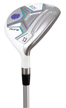 Rife Golf Women's 812s Offset 13 Wood head shows forgiving aerodynamics for longer distance