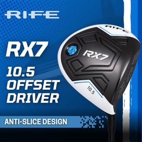 Rife Offset RX7 driver back-weight port suggests adjustable balance and stability