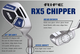 RIFE RX5 Chipper Big Tall XL loft conveys versatile short-to-mid range shots.