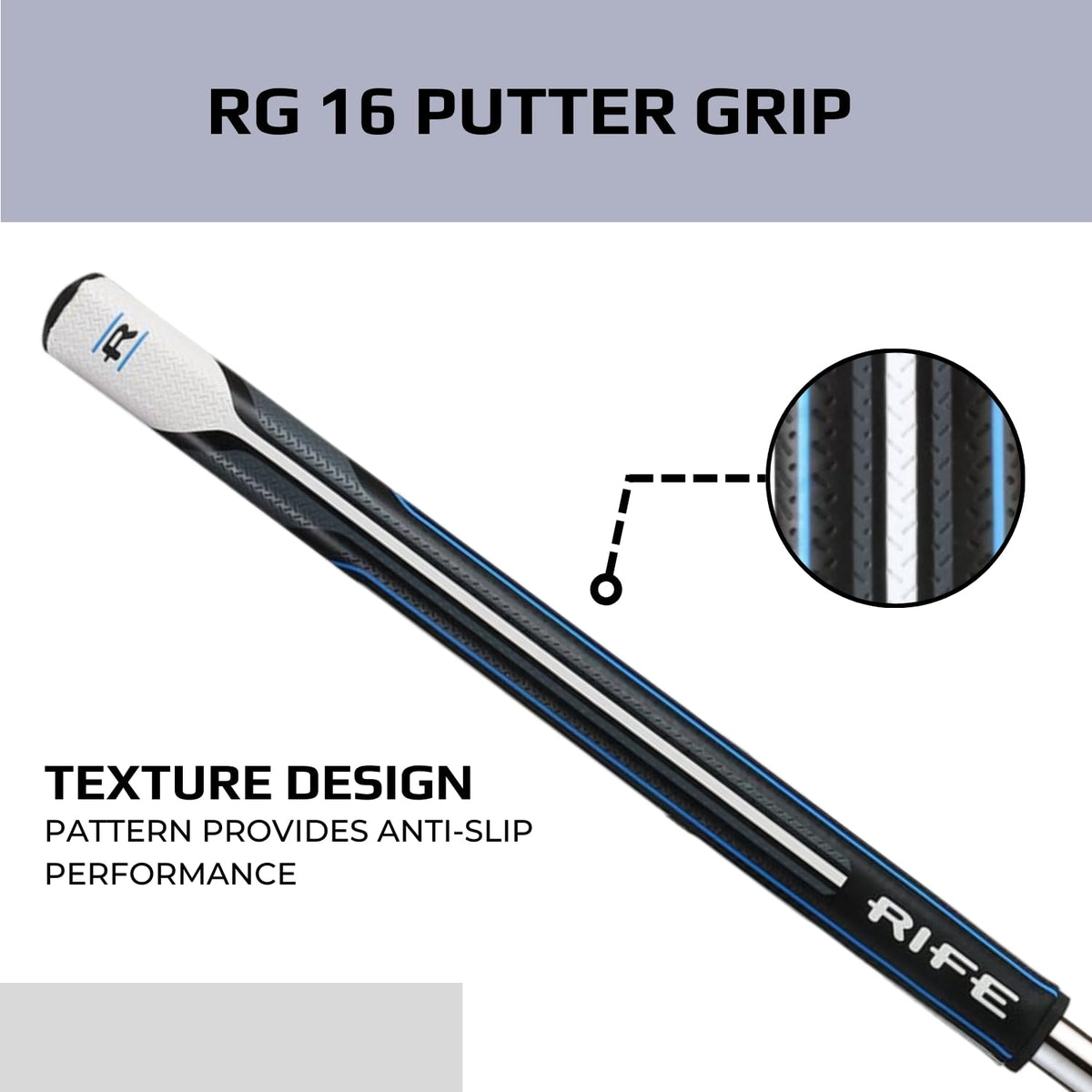 Rife RG16 1.25-inch width promotes a stable, confident grip