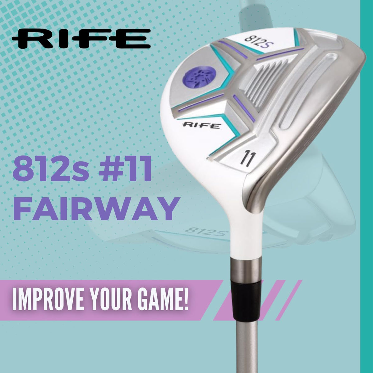 Rife Golf 812s offset 11 wood during swing showing stable trajectory