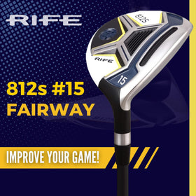 Rife Golf 812s offset 15 fairway sole with weight port enhances forgiveness and spin.