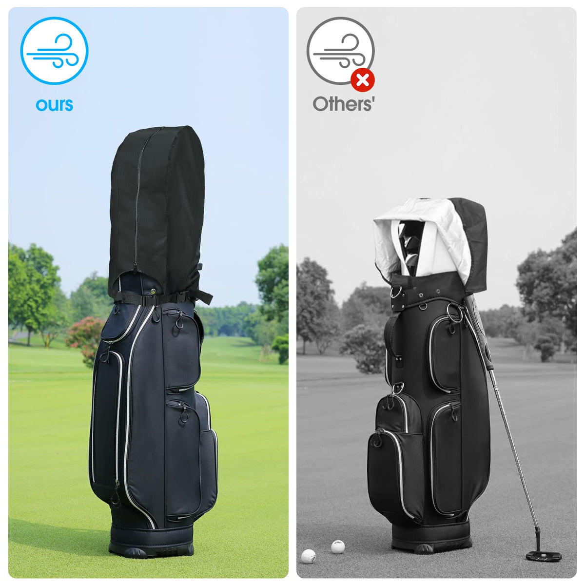 Rilime 600D fabric and soft inner lining guard clubs from scratches